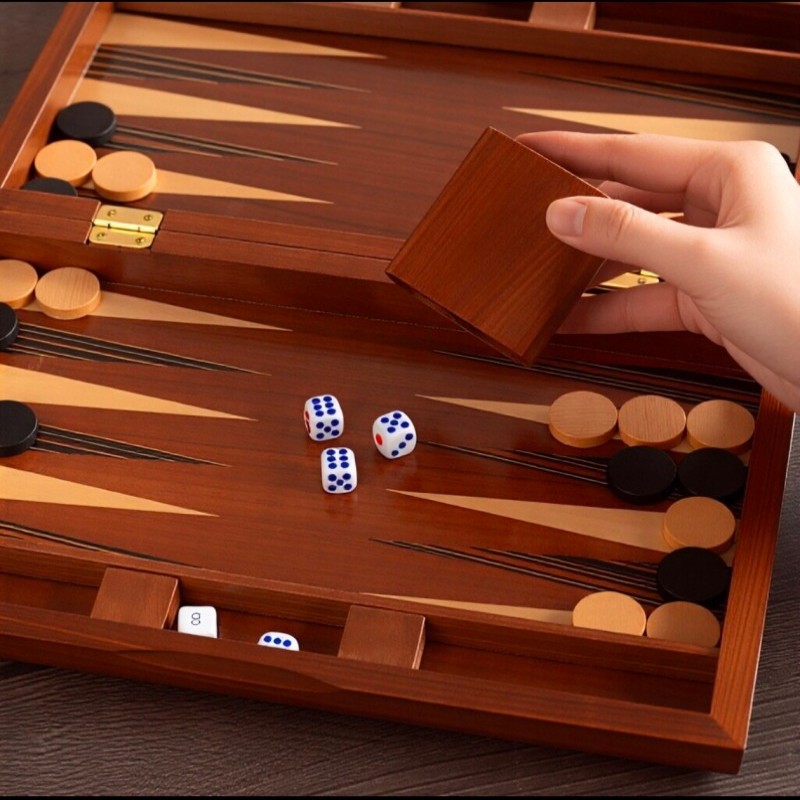 Solid Wood Backgammon 11-19 In - đánh giá và giá Board Game Zenith