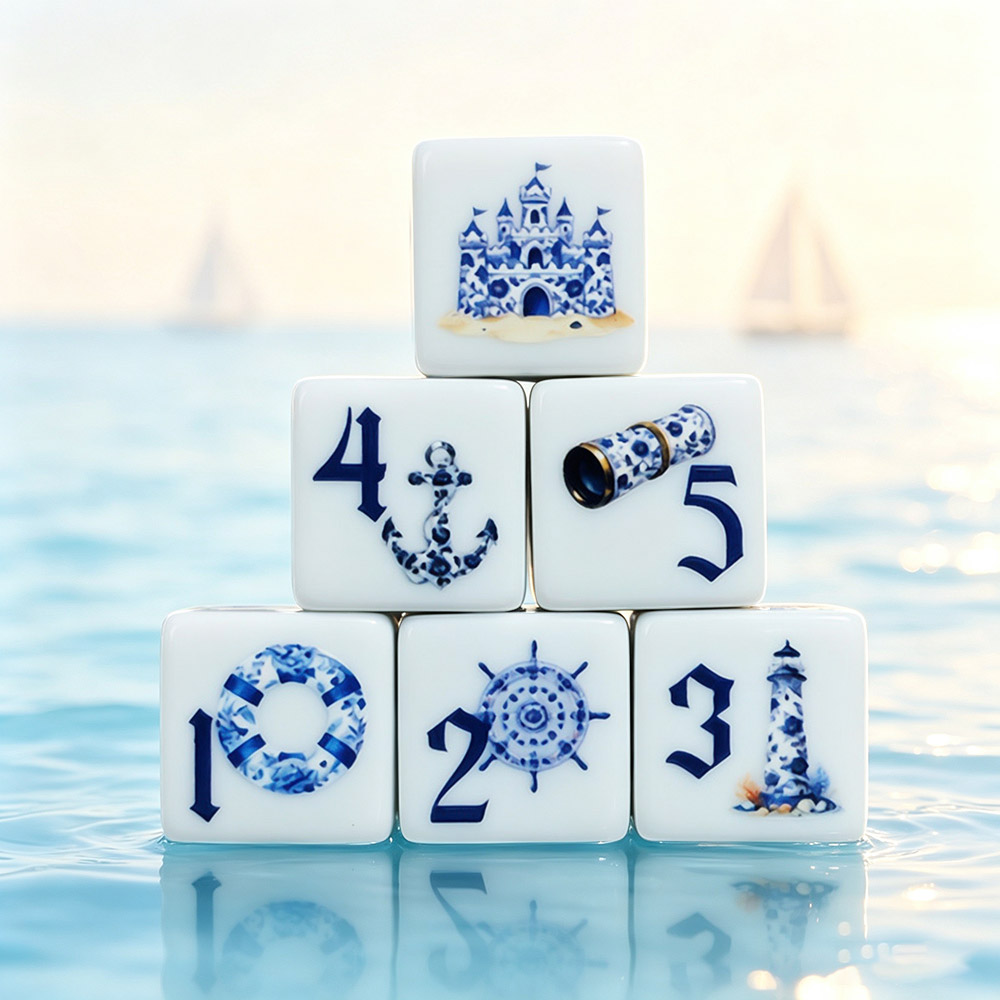 12Pcs Blue Nautical 16MM Print - đánh giá và giá Board Game Arena